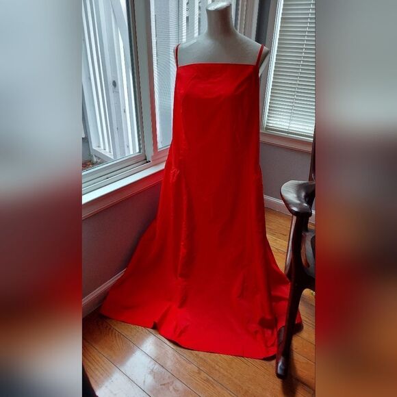 A New Day Flowy Halter Dress Size 24/22 NWT 3 Available 1 Orange/2 Cream - Picture 3 of 8